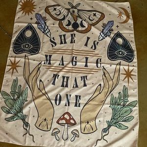 “She is magic” tapestry room decor